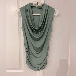 Seafoam green cowl neck top